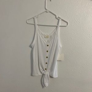 White button up tank top